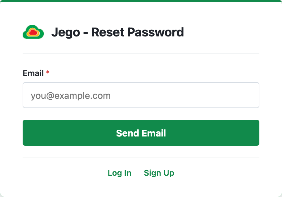 Forgot password interface