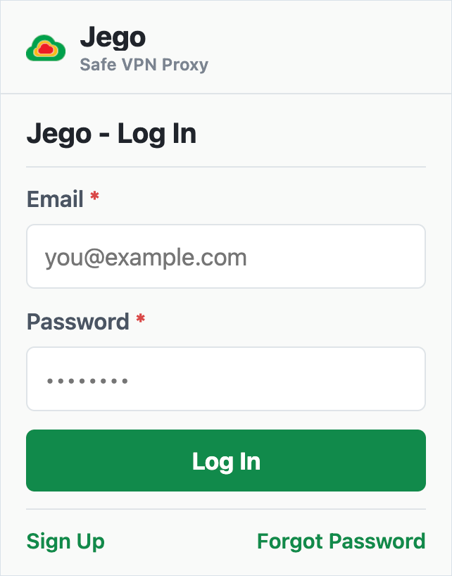 Login registration interface