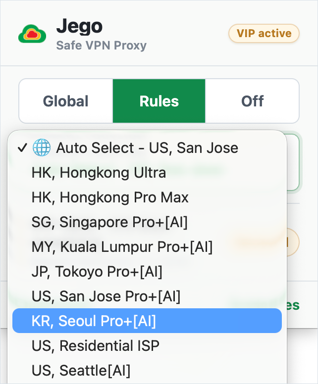 Node scroll interface