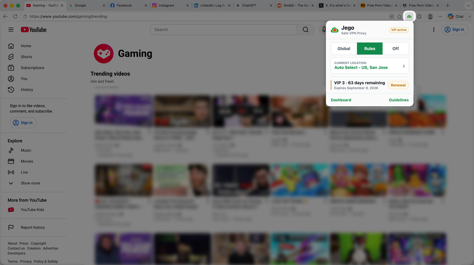 Paid (VIP) popup interface